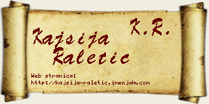 Kajsija Raletić vizit kartica